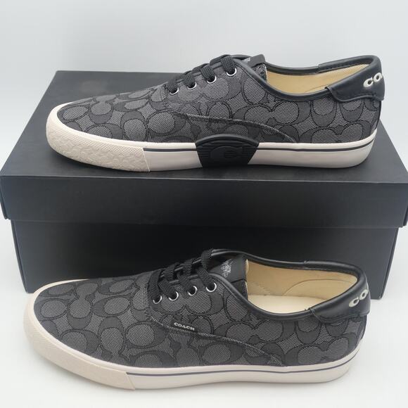 NEW Coach Women's 8.5 Citysole Skate Sneakers Shoes Charcoal Black Leather - Picture 2 of 14